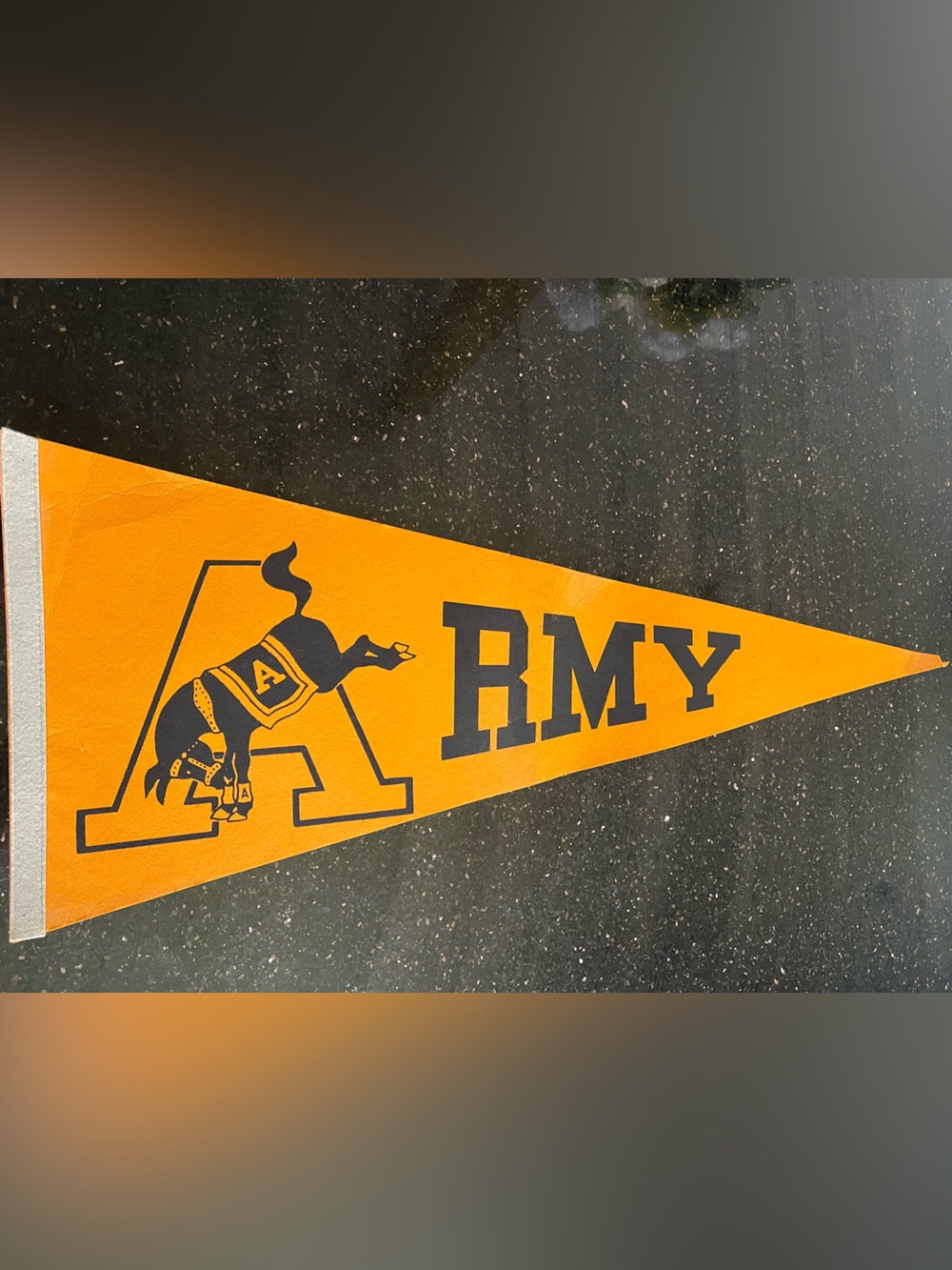 Vintage Army Pennant in Gold and Black